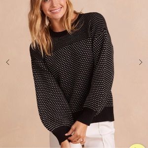 Summersalt Luxe Cashmere Blend Mix Stitch Sweater - Sea Urchin & Dune XS
